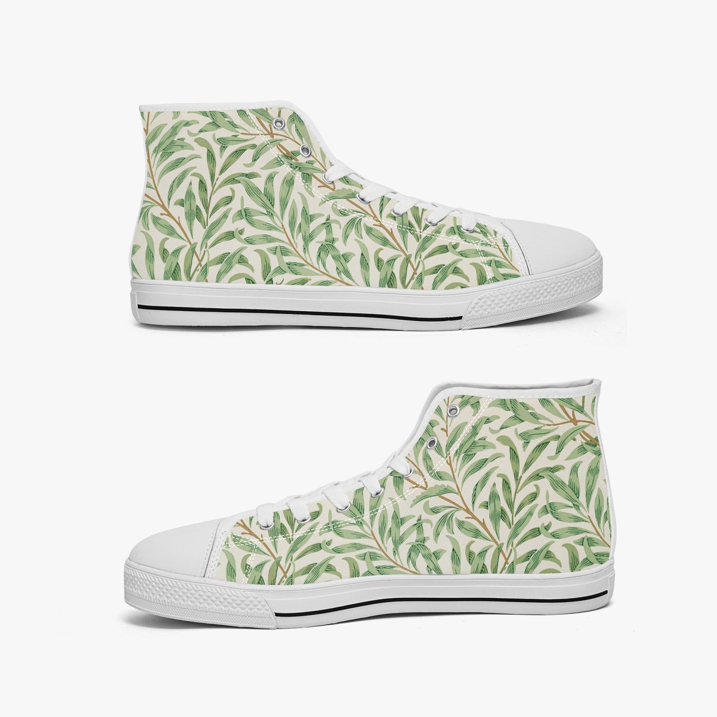 Flowered Sneakers: Canvas High-Tops with Willow Boughs William Morris Wallpaper Design