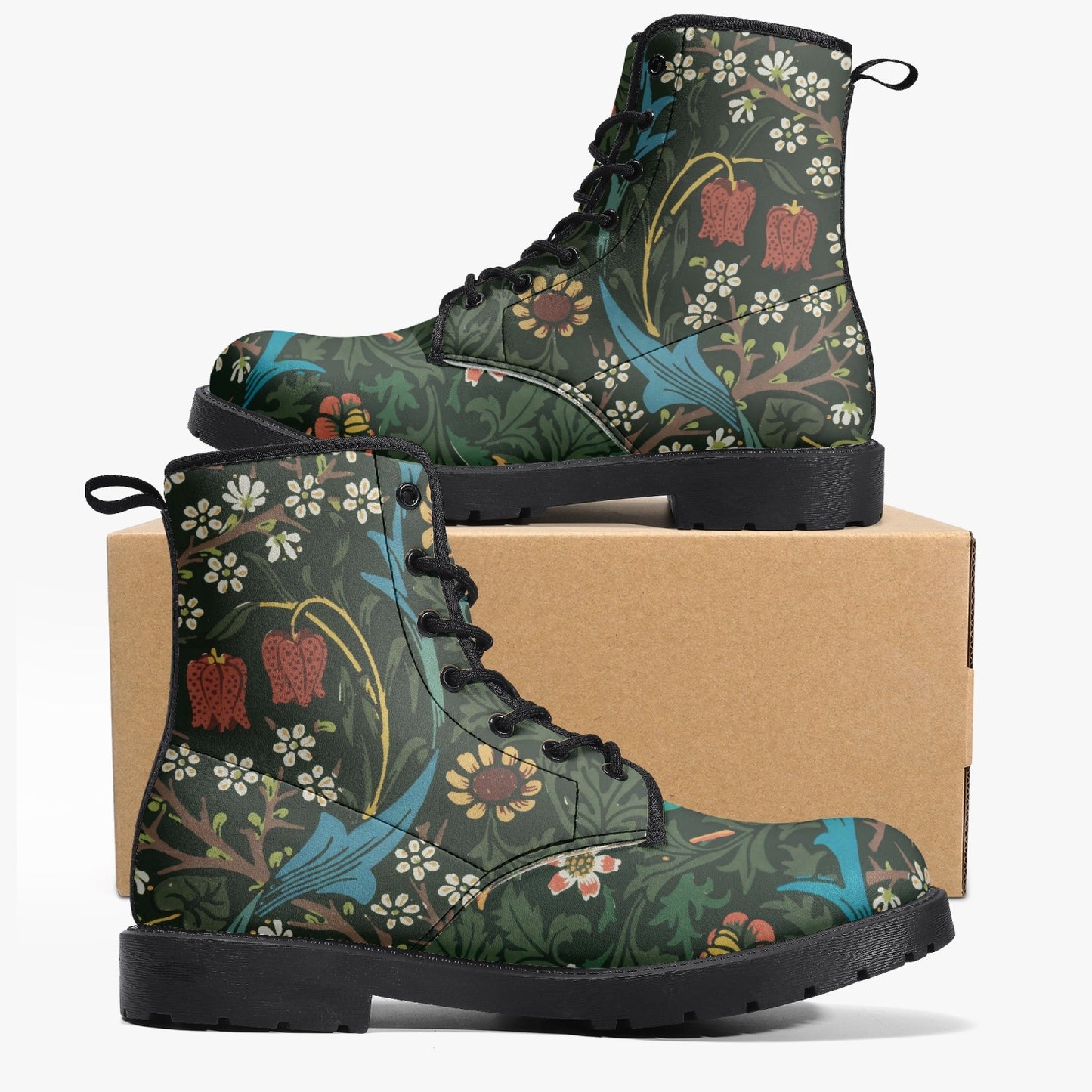 Flowered Boot Docs Style: William Morris Buckthorn Wallpaper Pattern