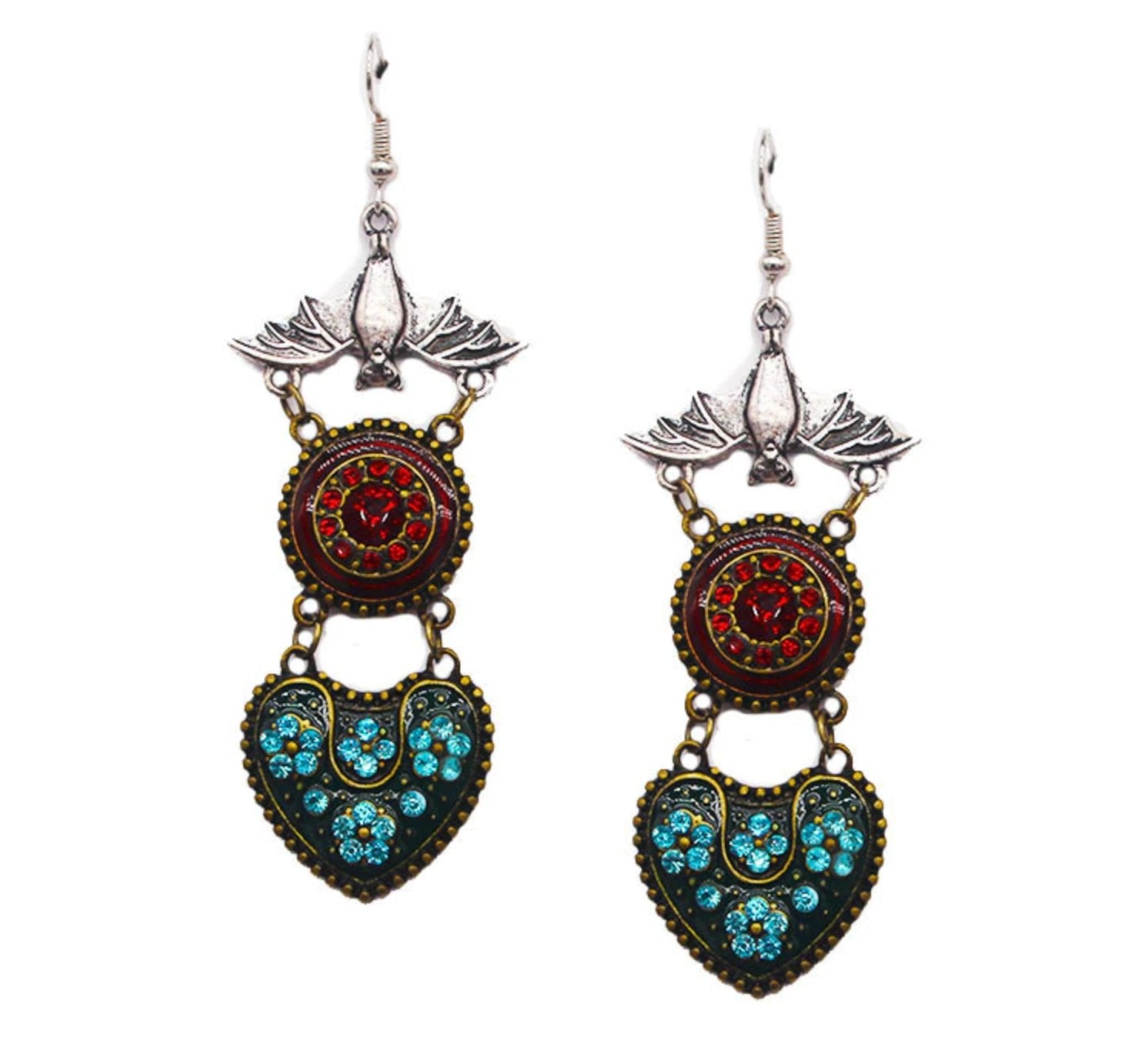 Majestic Jeweled Hanging Bat Earrings - Keep Salem Odd